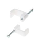 UNITED ELECTRICAL CABLE CLIPS FLAT 8MM 100 PK WHIT