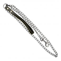 COMPLETE LEAD CHAIN LEATHER HANDLE 2MM X 1200MM