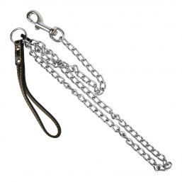 COMPLETE LEAD CHAIN LEATHER HANDLE 3MM X 1200MM