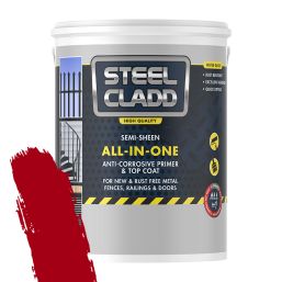 STEEL CLADD ALL-IN-ONE WATER BASED RED 1L