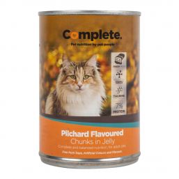 COMPLETE CAT FOOD TIN PILCHARD CHUNKS 385G