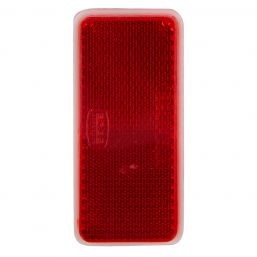 SQUARE REFLECTOR STICK-ON RED 90MM