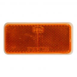 SQUARE REFLECTOR STICK-ON AMBER 90MM