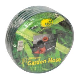 GARDEN HOSE 20MMX30M WITH FITTINGS 1 ROLL