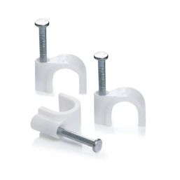 UNITED ELECTRICAL CABLE CLIPS ROUND 6MM 100 PK WHI