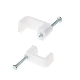 UNITED ELECTRICAL CABLE CLIPS FLAT 5MM 100 PK WHIT