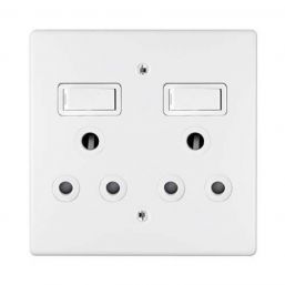CRABTREE SWITCH SOCKET DOUBLE COMPLETE 100X100MM