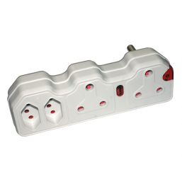 CURRENT ADAPTOR 2X16A 2X5A SURGE PROTECTED