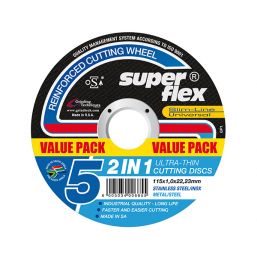 SUPERFLEX CUTTING DISC STEEL 115X1MM 5PACK SUPERF