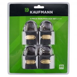KAUFMANN STEEL LOCK SET 4 PC 50MM