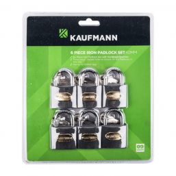KAUFMANN STEEL LOCK SET 6 PC 30MM