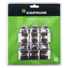 KAUFMANN STEEL LOCK SET 6 PC 40MM