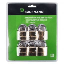 KAUFMANN BRASS LOCK SET 6 PC 40MM