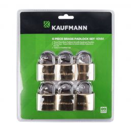KAUFMANN BRASS LOCK SET 6 PC 50MM