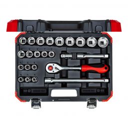 GEDORE RED SOCKET SET 1/2 10-32MM 24PC R69013024