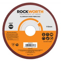 ROCKWORTH RESIN FIBRE DISC - 115MM P60 (25 PACK)