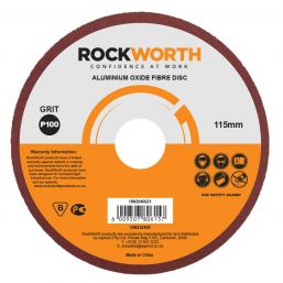 ROCKWORTH RESIN FIBRE DISC - 115MM P100 (50 PACK)