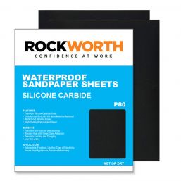 ROCKWORTH WATER PAPER SHEETS - P80 (50 PACK)