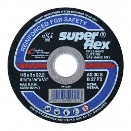 SUPERFLEX CUTTING DISC FLAT STEEL 115X3MM