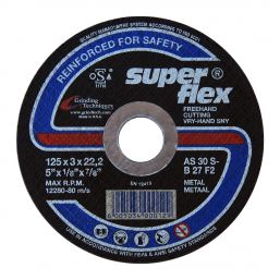 SUPERFLEX CUTTING DISC FLAT STEEL 125X3MM