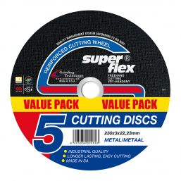 SUPERFLEX CUTTING DISC FLAT STEEL 230X3MM 5PACK