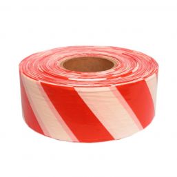 BARRIER TAPE RED / WHT 75MM 100M