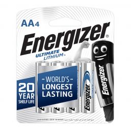 ENERGIZER ULTIMATE LITHIUM: AA - 4 PACK
