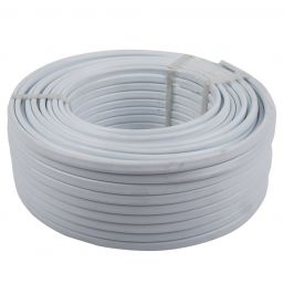 CABLE FLAT 2 CORE+EARTH 1.5MM 100M WHT PM