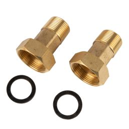 WATER METER TAIL PCE SET 25MM + NUT & WASHER (BR)