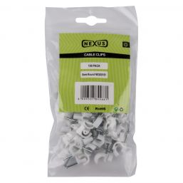 SELECTRIX CABLE CLIPS ROUND 8MM 100PK