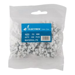SELECTRIX CABLE CLIPS FLAT 5MM 100PK