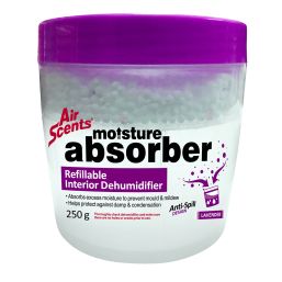 AIR SCENTS MOISTURE ABSORBER REFILLABLE LAVEND 250G