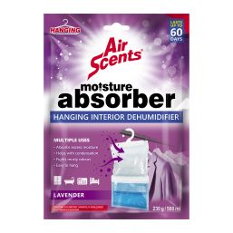 AIR SCENTS MOISTURE ABSORBER HANGING DEHUM LAVE 230G