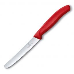 VICTORINOX TABLE KNIFE SERRATED 11CM RED