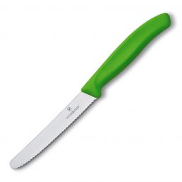 VICTORINOX TABLE KNIFE SERRATED 11CM GREEN